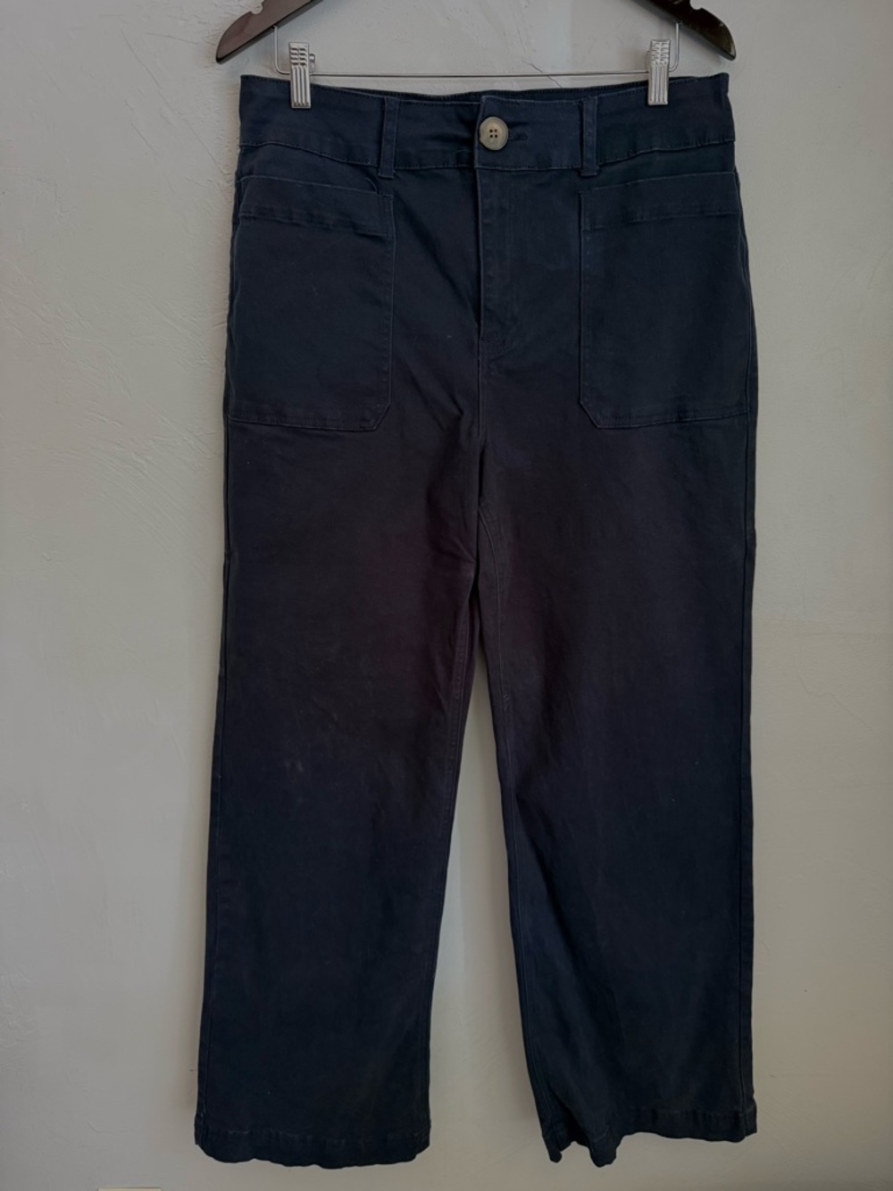 One5One Navy Cropped Wide Leg Utility Pants Size 16/33